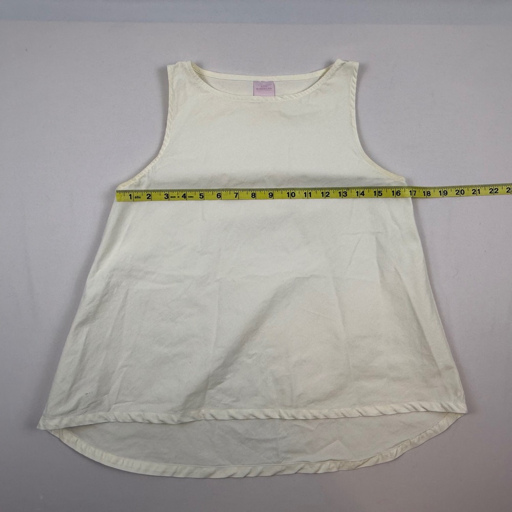 Ann Mashburn Womens XS Sleeveless Flared High-Low Top Cream Cotton Nylon Blend - Picture 5 of 10
